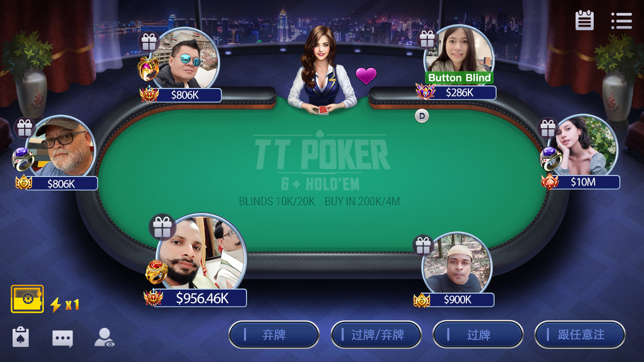Texas Hold'em Points Lobby - 德州扑克积分房界面